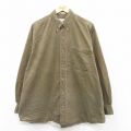 XL★古着 エディーバウアー 長袖 ブランド シャツ メンズ 00年代 00s 総柄 大きいサイズ ロング丈 コットン ボタンダウン 茶系他 ブラウン 【spe】 25sep09 中古 トップス