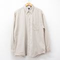 XL★古着 ギャップ GAP 長袖 ブランド シャツ メンズ ロング丈 コットン ボタンダウン ベージュ他 カーキ チェック 25sep10 中古 トップス