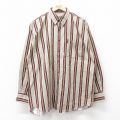 XL★古着 ラルフローレン Ralph Lauren チャップス 長袖 ブランド シャツ メンズ 80年代 80s 大きいサイズ コットン ボタンダウン ベージュ系他 カーキ ストライプ 【spe】 25sep10 中古 トップス
