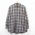 XL★古着 アバクロンビー Abercrombie&fitch 長袖 ブランド シャツ メンズ 90年代 90s BIG SHIRT ロング丈 コットン ボタンダウン 紺他 ネイビー チェック 25sep16 中古 トップス