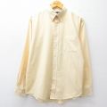 L★古着 ランズエンド 長袖 ブランド シャツ メンズ 00年代 00s ボタンダウン 黄 イエロー 25sep18 中古 トップス