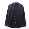 L★古着 ランズエンド 長袖 ブランド シャツ メンズ 00年代 00s 黒 ブラック 25sep18 中古 トップス