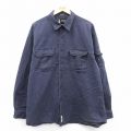 【20%OFF】XL★古着 エディーバウアー 長袖 ブランド シャツ メンズ 00年代 00s 大きいサイズ ロング丈 コットン 紺 ネイビー 25sep20 中古 トップス