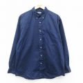 【20%OFF】XL★古着 エディーバウアー 長袖 ブランド シャツ メンズ 00年代 00s コットン ボタンダウン 紺 ネイビー 25sep22 中古 トップス
