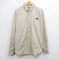 XL★古着 ランズエンド 長袖 ブランド シャツ メンズ 00年代 00s KING 大きいサイズ ロング丈 コットン ボタンダウン ベージュ カーキ 25sep25 中古 トップス