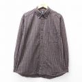 【20%OFF】XL★古着 ドッカーズ 長袖 ブランド シャツ メンズ 大きいサイズ コットン ボタンダウン エンジ他 チェック 25oct03 中古 トップス
