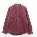 【20%OFF】L★古着 エルエルビーン LLBEAN 長袖 ブランド シャツ メンズ 90年代 90s コットン カナダ製 エンジ 内側フランネル 25oct07 中古 トップス