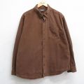 【20%OFF】XL★古着 エディーバウアー 長袖 ブランド シャツ メンズ ツイード コットン ボタンダウン 茶 ブラウン 25oct14 中古 トップス