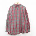 【20%OFF】XL★古着 ラルフローレン Ralph Lauren 長袖 ブランド シャツ メンズ 90年代 90s ワンポイントロゴ BLAKE 大きいサイズ ロング丈 コットン ボタンダウン 緑系他 グリーン チェック 25oct15 中古 トップス