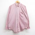 【20%OFF】L★古着 エルエルビーン LLBEAN 長袖 ブランド シャツ メンズ 90年代 90s コットン ボタンダウン ピンク系 25oct18 中古 トップス