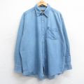 XL★古着 ラルフローレン Ralph Lauren チャップス 長袖 ブランド シャツ メンズ 大きいサイズ コットン 紺 ネイビー デニム 25oct20 中古 トップス