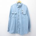 【20%OFF】XL★古着 カーハート Carhartt 長袖 ブランド シャツ メンズ MGE 薄紺 ネイビー デニム 25oct27 中古 トップス