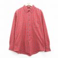 【20%OFF】XL★古着 エルエルビーン LLBEAN 長袖 ブランド シャツ メンズ 90年代 90s 大きいサイズ ボタンダウン 赤他 レッド チェック 25oct31 中古 トップス