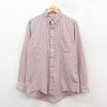 【20%OFF】L★古着 エルエルビーン LLBEAN 長袖 ブランド シャツ メンズ 80年代 80s ボタンダウン 赤他 レッド チェック 25oct31 中古 トップス