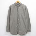 XL★古着 エディーバウアー 長袖 ブランド シャツ メンズ 00年代 00s 大きいサイズ ロング丈 コットン ボタンダウン グレー系 ストライプ 25nov04 中古 トップス