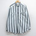 XL★古着 リーバイス Levis 長袖 ブランド シャツ メンズ 90年代 90s コットン ボタンダウン グレー他 ストライプ 25nov05 中古 トップス
