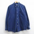 XL★古着 エディーバウアー 長袖 ブランド シャツ メンズ 00年代 00s コットン ボタンダウン 紺 ネイビー 25nov05 中古 トップス