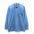L★古着 エディーバウアー 長袖 ブランド シャツ メンズ 90年代 90s コットン ボタンダウン 紺【spe】 25nov11