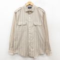 L★古着 リーバイス Levis 長袖 ブランド シャツ メンズ 90年代 90s ベージュ他 ストライプ 25nov17