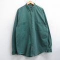 XL★古着 エディーバウアー 長袖 ブランド シャツ メンズ 90年代 90s ロング丈 コットン ボタンダウン 緑 25nov19