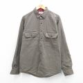 L★古着 エルエルビーン 長袖 ブランド シャツ メンズ 90年代 90s コットン カナダ製 濃いベージュ系 内側フランネル【spe】 25nov27