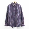 XL★古着 エルエルビーン 長袖 ブランド シャツ メンズ 80年代 80s 大きいサイズ 紺他 チェック 25nov27