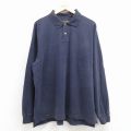 XL★古着 ティンバーランド 長袖 ブランド ポロ シャツ メンズ 00年代 00s ワンポイントロゴ コットン 紺 25dec08