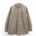 XL★古着 エルエルビーン 長袖 ブランド シャツ メンズ 00年代 00s ダック地 大きいサイズ コットン ベージュ 内側フランネル【spe】 25dec08