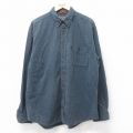 XL★古着 アバクロンビー 長袖 ブランド シャツ メンズ 90年代 90s コットン ボタンダウン 紺他 チェック 25dec17