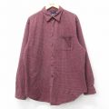 XL★古着 ギャップ GAP 長袖 ブランド シャツ メンズ 00年代 00s 大きいサイズ ロング丈 コットン エンジ他 チェック 25dec17