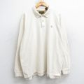 XL★古着 ティンバーランド 長袖 ブランド ポロ シャツ メンズ 00年代 00s ワンポイントロゴ 大きいサイズ コットン 薄ベージュ 26jan22