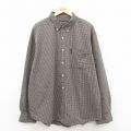XL★古着 アバクロンビー 長袖 ブランド シャツ メンズ 90年代 90s 大きいサイズ コットン ボタンダウン 茶他 チェック【spe】 26jan29