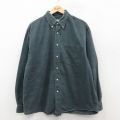 XL★古着 エディーバウアー 長袖 ブランド シャツ メンズ 00年代 00s 大きいサイズ コットン ボタンダウン 濃グレー 26jan29