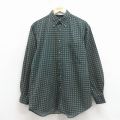XL★古着 ノーティカ 長袖 ブランド シャツ メンズ 90年代 90s 総柄 コットン ボタンダウン 紺他 26jan29