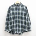 エルエルビーン 90s 長袖シャツ グリーンチェック XL | 古着