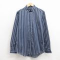 M★古着 リーバイス Levis 長袖 ブランド シャツ メンズ 80年代 80s ボタンダウン 紺 ストライプ 26jan29