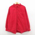 XL★古着 エディーバウアー 長袖 ブランド シャツ メンズ 00年代 00s コーデュロイ 大きいサイズ コットン ボタンダウン 赤 26feb09