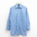 M★古着 ピエールカルダン 長袖 ブランド シャツ メンズ 80年代 80s ワンポイントロゴ 薄紺 26feb09