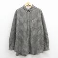 XL★古着 コロンビア 長袖 ブランド シャツ メンズ 大きいサイズ コットン ボタンダウン 黒他 チェック 26feb09