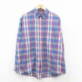 XL★古着 リーバイス Levis 長袖 ブランド シャツ メンズ 90年代 90s 大きいサイズ 紺他 チェック 26feb14