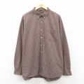XL★古着 アバクロンビー 長袖 ブランド シャツ メンズ 大きいサイズ ロング丈 コットン ボタンダウン 紺系他 チェック 26feb14