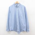 XL★古着 ランズエンド 長袖 ブランド シャツ メンズ 90年代 90s USA製 薄紺 26feb14