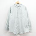 XL★古着 ブルックスブラザーズ 長袖 ブランド シャツ メンズ 90年代 90s 大きいサイズ コットン ボタンダウン USA製 緑 ストライプ【spe】 26feb16