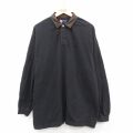 XL★古着 ラルフローレン チャップス 長袖 ブランド ラガー シャツ メンズ 90年代 90s ワンポイントロゴ 大きいサイズ コットン 黒他 26feb19
