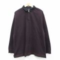 XL★古着 ギャップ GAP 長袖 ブランド ポロ シャツ メンズ 90年代 90s 大きいサイズ コットン 黒系 26feb19