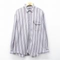 XL★古着 ドッカーズ 長袖 ブランド シャツ メンズ 90年代 90s ワンポイントロゴ 大きいサイズ コットン USA製 グレー他 ストライプ【spe】 26mar02
