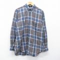 L★古着 ノーティカ 長袖 ブランド シャツ メンズ 90年代 90s コットン ボタンダウン グレー他 チェック 26mar02