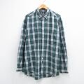 XL★古着 ドッカーズ 長袖 ブランド シャツ メンズ 大きいサイズ コットン ボタンダウン 緑他 チェック 26mar04