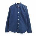 L★古着 アバクロンビー 長袖 ブランド シャツ メンズ ワンポイントロゴ コットン ボタンダウン 紺 26mar04