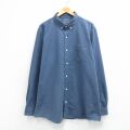 XL★古着 エルエルビーン 長袖 ブランド シャツ メンズ 大きいサイズ ロング丈 コットン ボタンダウン 紺 26mar04